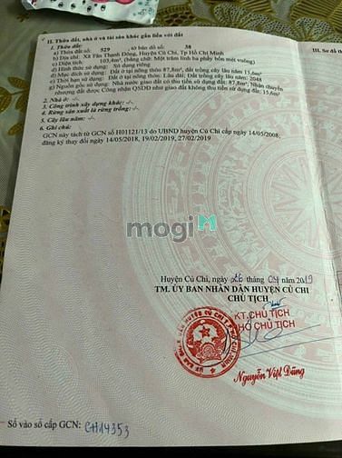 Hình ảnh Cần bán gấp lô đất Tân Thạnh Đông giá 1 tỷ 850