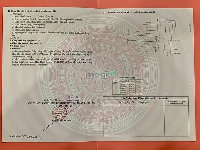 Hình ảnh Đất Mặt tiền 413 Lê Văn Quới 4x22 full thổ cư, P. BTĐA, Bình Tân
