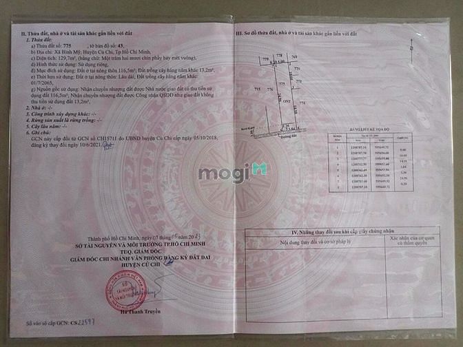 Hình ảnh Cần bán lô đất xã Bình Mỹ Củ Chi, sổ hồng riêng