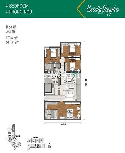 Hình ảnh Cho thuê Trang Chủ MB66.COM / Đăng Ký Tặng 66K Estella Heights, tầng cao, tháp T2, 180m2, 4PN