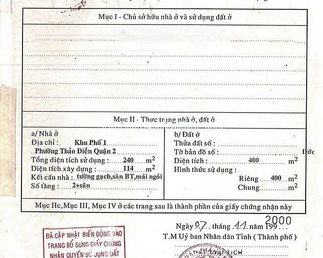 Hình ảnh Bán lô đất mặt tiền Nguyễn Ư Dĩ, Thảo Điền, 911m2 đất, gồm 2 sổ