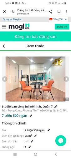 Hình ảnh Studio ban công full nội thất, Quận 7