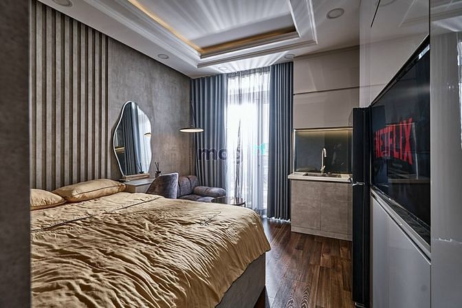Hình ảnh Cho thuê chung cư sang trọng_Studio cao cấp_cửa sổ to_gần Sân Bay