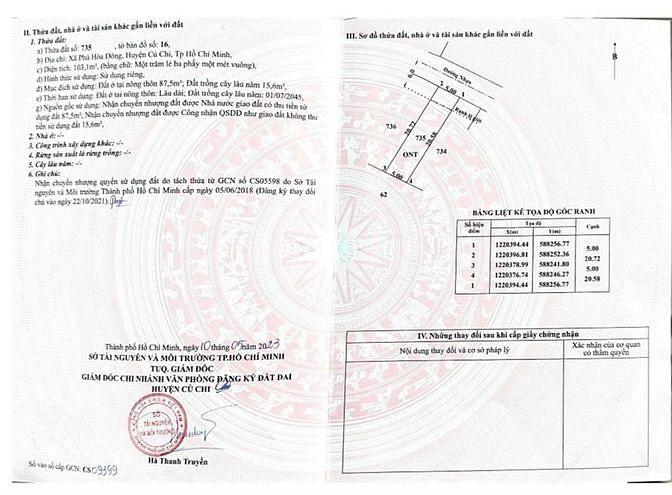 Hình ảnh 103,1m2 đất ngộp Củ Chi, Phú Hòa Đông đường Cây Trắc chỉ 1ty050tr