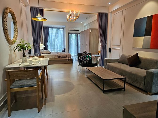 Hình ảnh Studio 65m2 đầy đủ nội thất ở Him Lam Q7 nội thất cao cấp