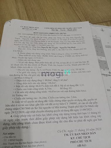 Hình ảnh Bán nhà xã Phước vĩnh An, củ Chi, Tp.HCM