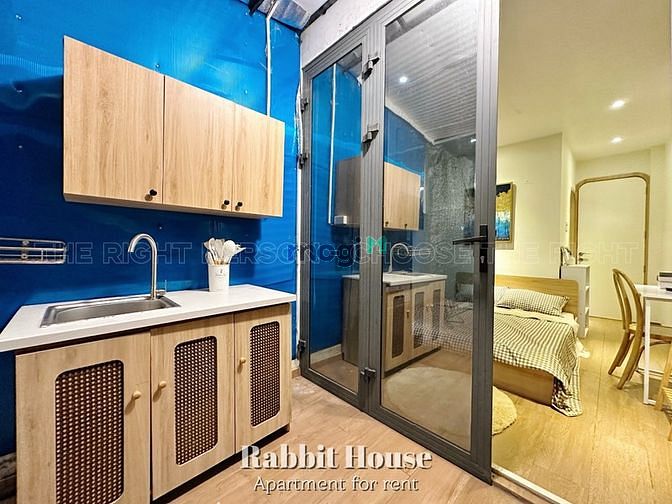 Hình ảnh 1PN ban công rộng, nội thất siêu đẹp tại quận 3