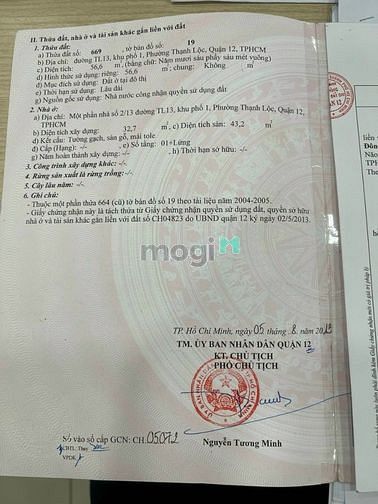 Hình ảnh Đất chính chủ quận 12 gần chợ cầu đồng ngã tư ga.