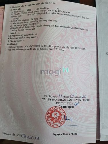 Hình ảnh Bán 1070m2 đất vườn rân thạnh đông. Đường ô tô. Giá 2,650 tỷ