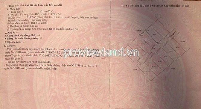Hình ảnh Bán 2 lô đất đất Thảo Điền, Thủ Đức, tổng DT 470.8m2 đất, vị trí VIP