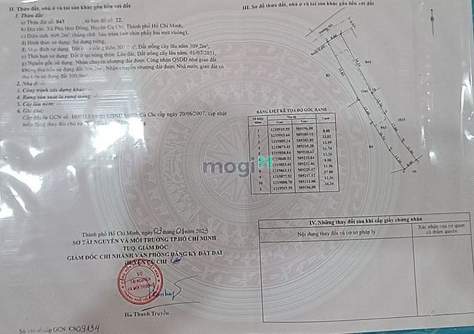Hình ảnh Bán 609m2 đất có 300m2 thổ cư. Giá 3,8 tỷ