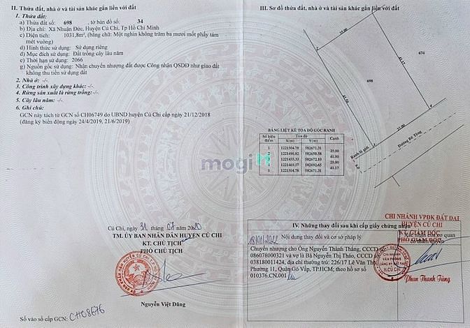 Hình ảnh Bán 1032 (25x41). Đất thổ cư. Xã Nhuận Đức. Giá 5 tỷ