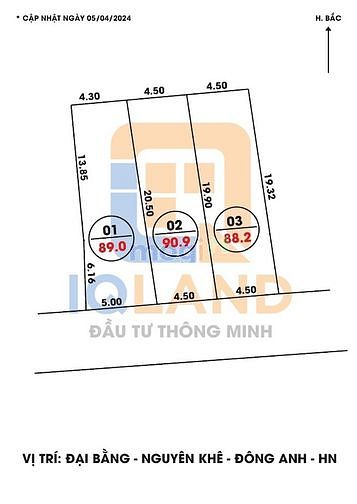 Hình ảnh Em cần bán lô đất đẹp 88,2m2 tại Đại Bằng, Nguyên Khê, Đông Anh, Hà Nộ