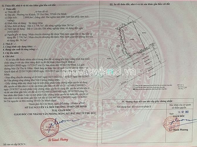 Hình ảnh Bán nhà đất 2 mt Mai Chí Thọ, DT 2413,7m2 đất, ngang 30m, sổ hồng