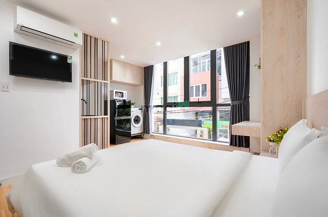 Hình ảnh 🧸Mb6623 nạp rút nhanh chóng Studio máy giặt riêng ban công view cửa kính Q. Tân Bình