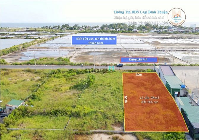 Hình ảnh Bán 1000m2 đất có thổ cư MT ĐT 719 view biển đón gió, ngay khu dân cư,