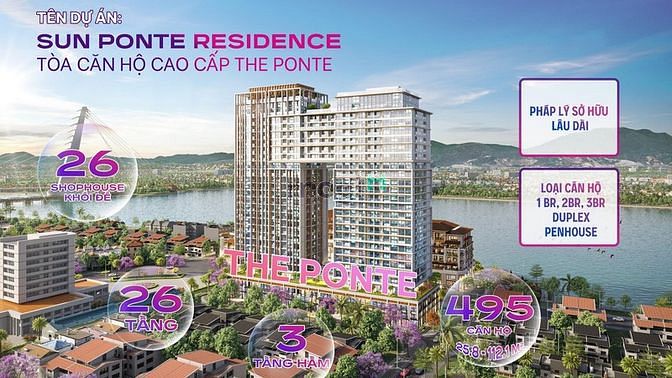 Hình ảnh Bảng hàng chung cư Đà Nẵng Sun Ponte cạnh cầu Rồng chỉ 1.7 tỷ/căn, Sun