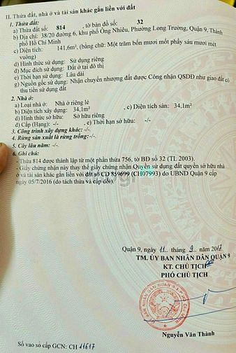 Hình ảnh Bán đất thổ cư đường số 6 .P long trường. Tp thủ đức