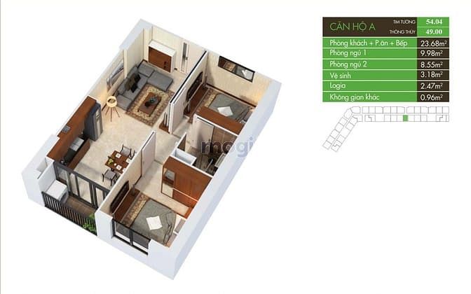 Hình ảnh Chính chủ bán căn B2209 tòa HH2B, chung cư Xuân Mai Sparks Tower.