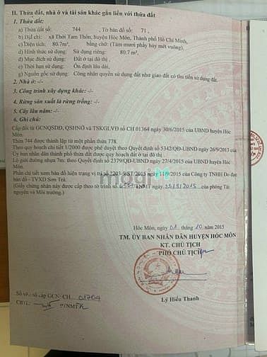 Hình ảnh Hóc Môn, Bán đất KDC Thới Tam Thôn 17, Đường nhựa 7m, DT 5x16m