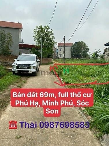 Hình ảnh Đất Phú Hạ Minh Phú Sóc Sơn HN, 70m2 MT5m, ô tô đỗ