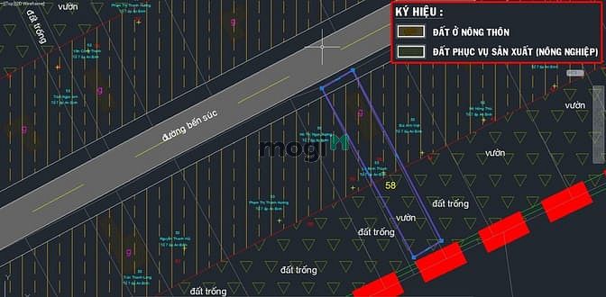 Hình ảnh Bán đất đường Bến Súc - 583m2 - 10x58 - 300m2 thổ cư - xã An Phú
