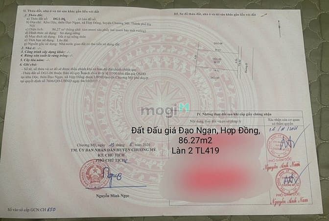 Hình ảnh Cc cần thanh lý gấp lô đất 86.27m2, 2.x tỷ, tk4, đất đấu giá đạo