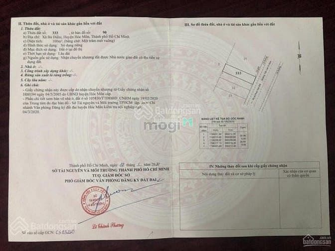 Hình ảnh Cần bán lô đất 5x20m, sát bên chợ Bà Điểm, Hóc Môn, giá 710tr
