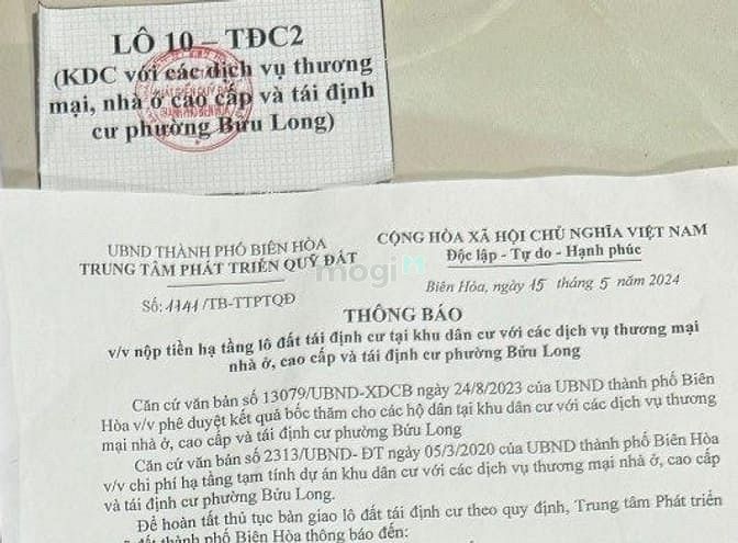 Hình ảnh Đất TDC Bửu Long 3, khu mới bàn giao sau lưng nguyễn bỉnh khiêm