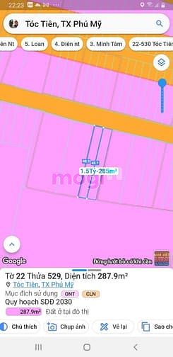 Hình ảnh Bán đất thổ cư 288m2 ngay thị xã tóc tiên – Phú mỹ