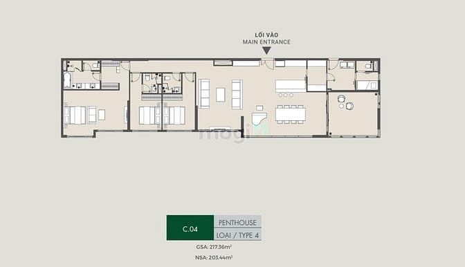 Hình ảnh chính chủ gửi Cho thuê căn Penthouse LUMIÈRE Boulevard 3PN