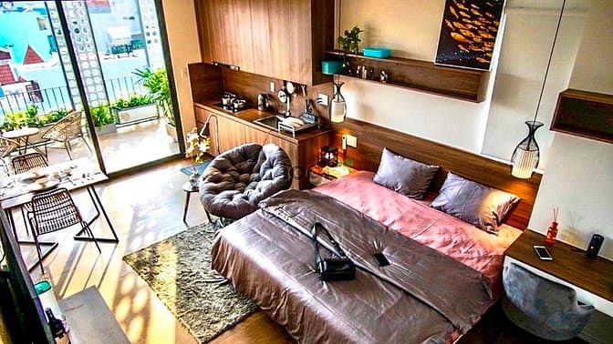 Hình ảnh 🍀Studio Vách Ngăn_NT Gỗ_Bancol Siêu Rộng_Thiết Kế Tinh Tế_Quận 10