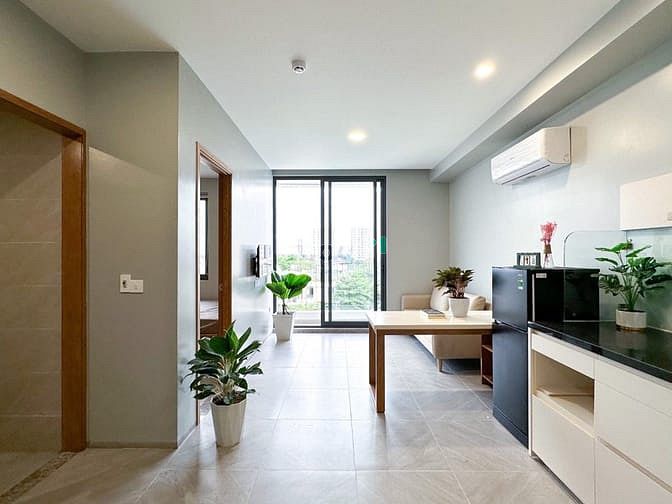 Hình ảnh Trống lại Studio Quận 1 gần Bitexco ban công lớn đầy đủ nội thấy