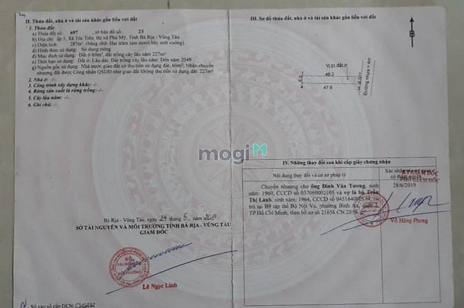 Hình ảnh Bán đất thổ cư 287 xã tóc tiên -phú mỹ