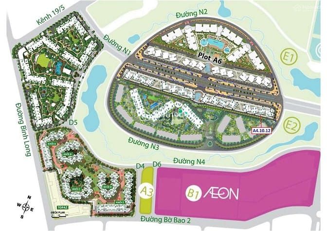 Hình ảnh Cho thuê Celadon City Tân Phú Khu Emerald 71m2,2pn,2wc,nội thất cơ bản