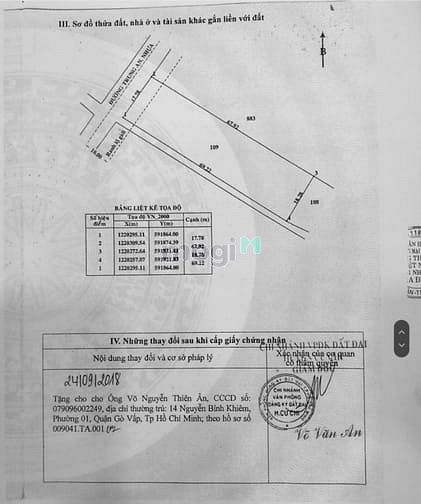 Hình ảnh Bán đất đường Trung An - 1235m2 - 17.7x69 - 300m2 thổ cư - Trung An