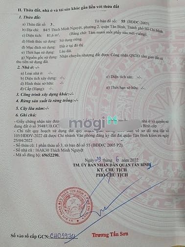 Hình ảnh Bán lô đất HXH số 84/5, Thích Minh Nguyệt, Phường 02, Tân Bình
