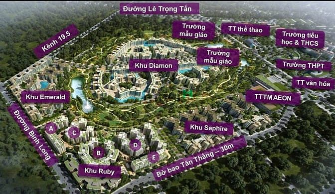 Hình ảnh Cho thuê Emerald Celadon city Tân Phú 104m2,3PN,2WC,Nội thất cao cấp