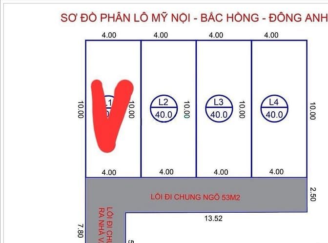 Hình ảnh Bán 3 lô đất mỹ nội, bắc hồng, 40m x 4m gần oto, giá nhỉnh 1 tỷ tl.