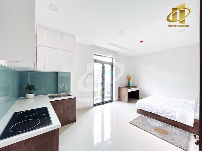 Hình ảnh 1 cái studio full nội thất, gần Lotte hầu như không ai để í