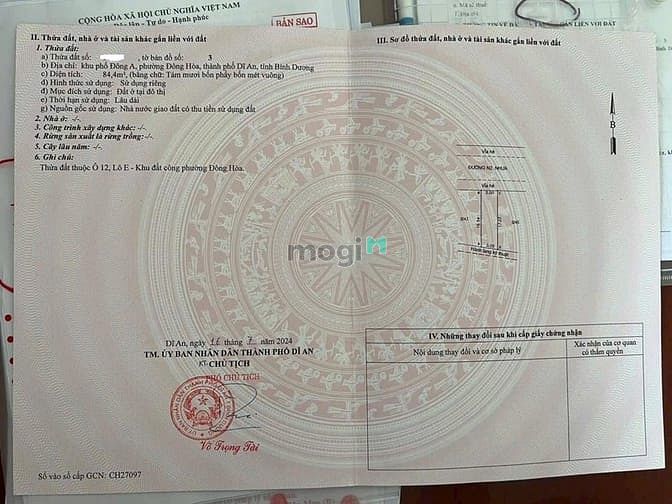 Hình ảnh Bán Đất SỔ MỚI ,GIÁ rẻ khu Tái định cư Đông Hòa C, Dĩ An, BD .