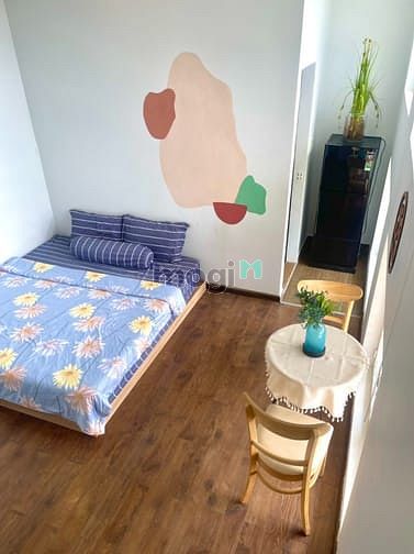 Hình ảnh Studio tách bếp máy giặt riêng, cửa sổ view sân vườn bị lãng quên
