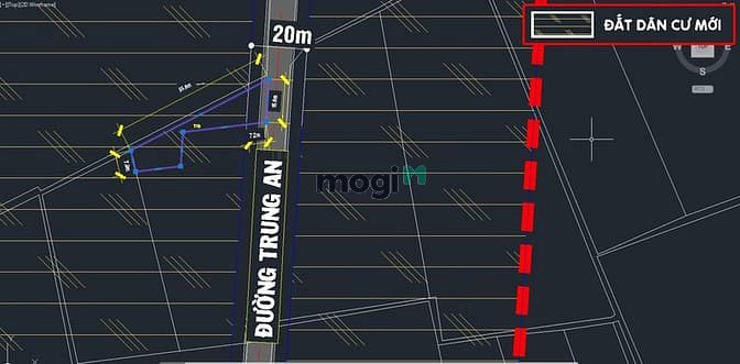 Hình ảnh Bán đất 2 mặt tiền đường Trung An - 486m2 - 15.6x56 - 285m2 thổ cư