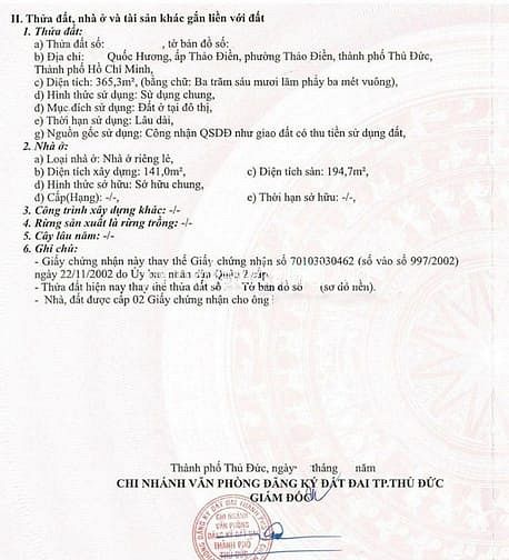 Hình ảnh Bán lô đất Thảo Điền, mt Quốc Hương, 365m2 đất, ngang 12m, sổ hồng