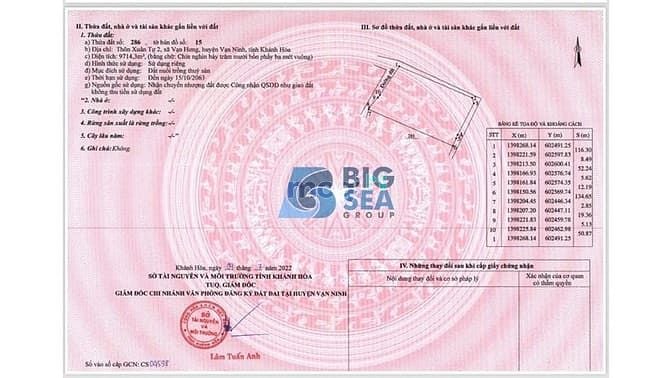 Hình ảnh Đất nền Vân Phong full thổ cư tại Khánh Hòa  Cần bán gấp 9714m2