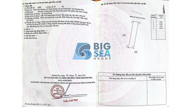 Hình ảnh Lô đất 244,4m2 đã có sẵn 60m2 đất ở.Nằm trong quy hoạch có thể xin lên