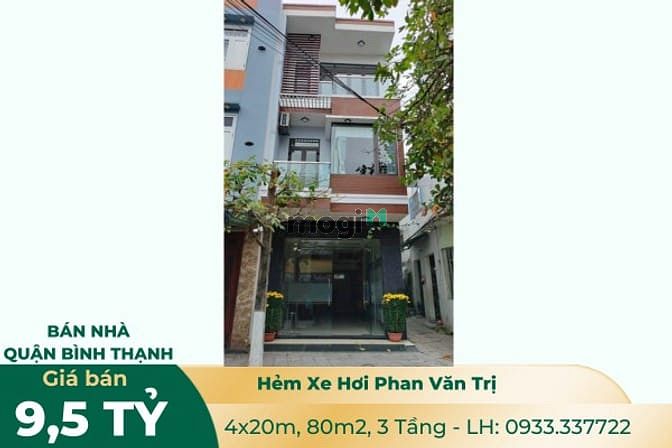 Hình ảnh Bán Nhà Quận Bình Thạnh, HXH Phan Văn Trị, 80m2, 3 Tầng