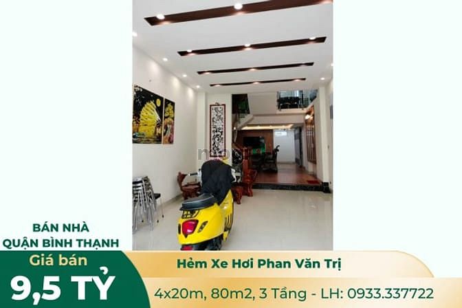 Hình ảnh Bán Nhà Quận Bình Thạnh, HXH Phan Văn Trị, 80m2, 3 Tầng