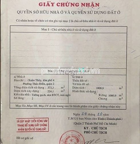 Hình ảnh Bán lô đất Thảo Điền mặt tiền Xuân Thuỷ, DT hơn 1000m2 đất, ngang 21m