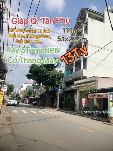 Hình ảnh MTKD Sầm Uất, 5Tầng Thang Máy 8PN, 114m2 (5.1x22.5) Sát Aoen Tân Phú